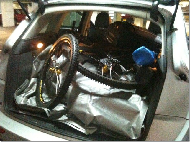 Back of our Audi Q5 courtesy car full up