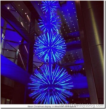 Neon Christmas display in Westfield Centrepoint