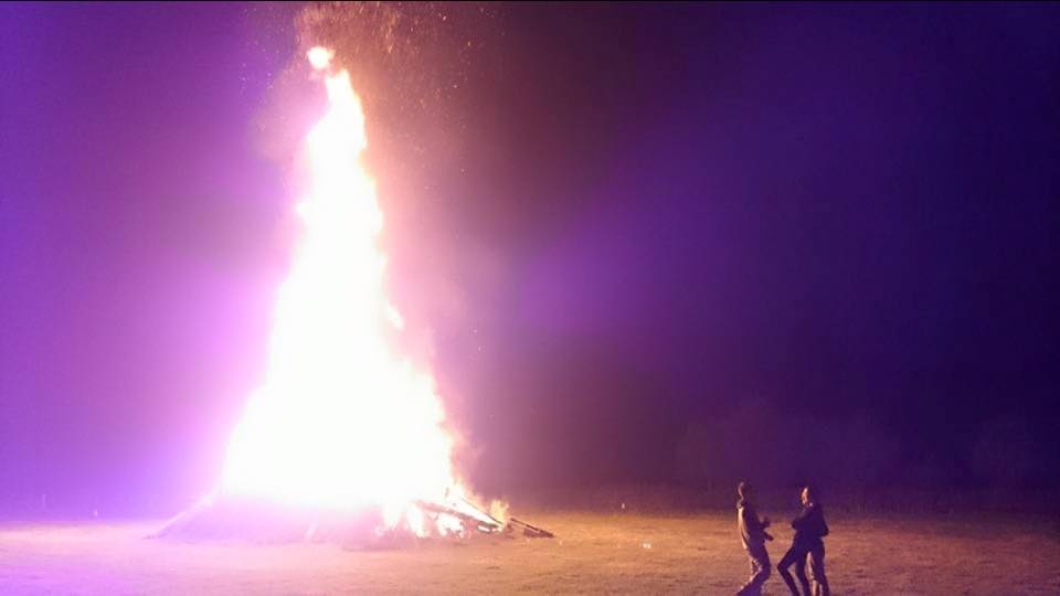 Courtney's huge bonfire